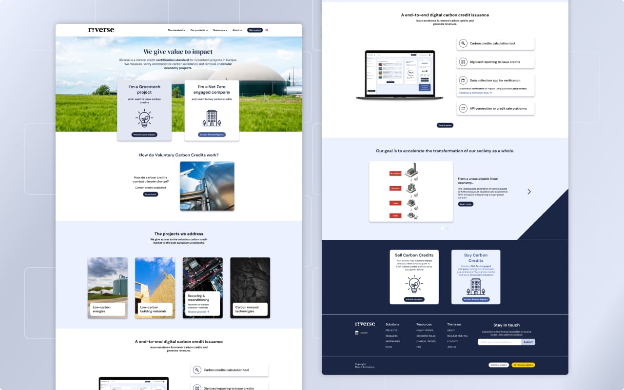 Riverse website Portfolio Elia Saltarello