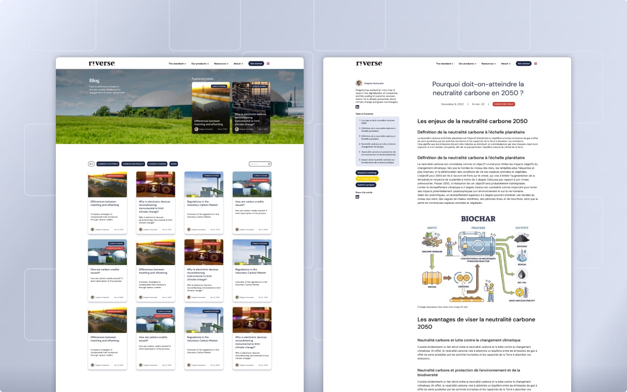 Riverse website Portfolio Elia Saltarello