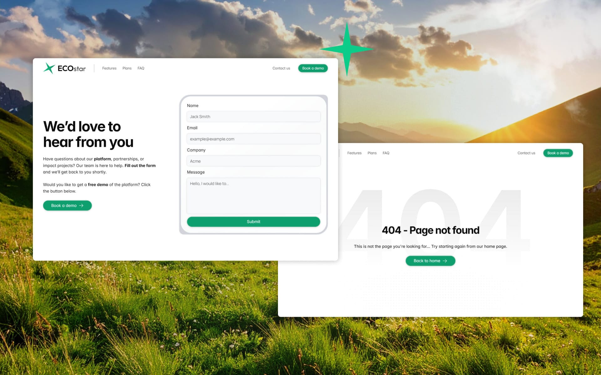 Framer Template Contact page and 404 page