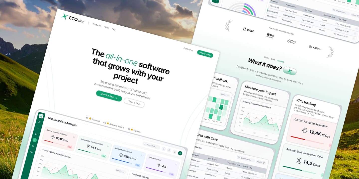 Final EcoStar website design, desktop and mobile